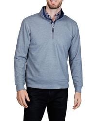 Tailorbyrd - Cotton French Terry Quarter Zip Pullover - Lyst