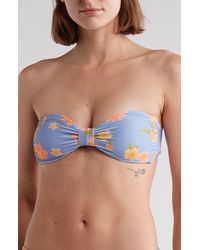 Billabong - Floral Print Bandeau Bikini Top - Lyst