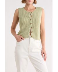 Blu Pepper - Button-Up Sweater Tank - Lyst