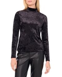 1.STATE - Mock Neck Long Sleeve Crushed Velvet Top - Lyst