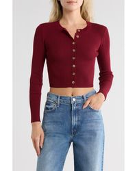 Blu Pepper - Button Front Crop Cardigan - Lyst