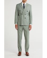 Gino Vitale - Slim Fit Solid Double Breasted Suit - Lyst