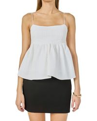 Endless Rose - Tie Back Bubble Hem Tank - Lyst