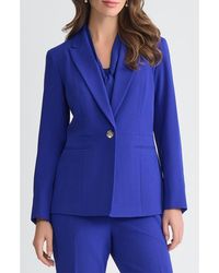 Kasper - Peak Lapel Stretch Crepe Peplum Blazer - Lyst