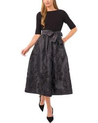 Ted Baker - Jesse Metallic Floral Mixed Media Midi Dress - Lyst