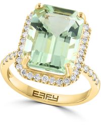 Effy - Green Amethyst & Diamond Ring - Lyst
