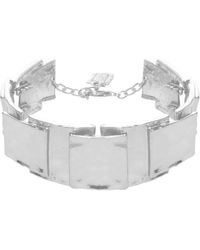 Karine Sultan Sterling Silver Plated Shiny Textured Square Bracelet At Nordstrom Rack - Metallic