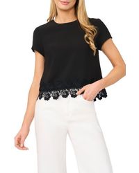 Ted Baker - Issa Cap Sleeve Lace Hem Top - Lyst
