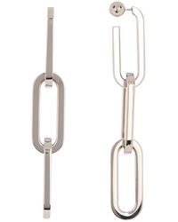 Burberry Palladium-plated Link Drop Earrings - Multicolour