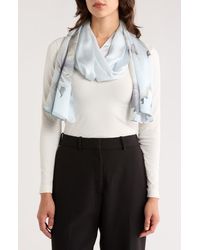 La Fiorentina - Floral Print Silk Scarf - Lyst
