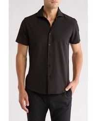Denim and Flower - Solid Short Sleeve Button-Up Tech Shirt - Lyst