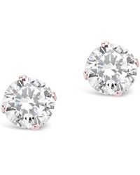 Sterling Forever - Cz Stud Earrings - Lyst