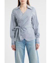BOSS - Bekania Stripe Wrap Top - Lyst