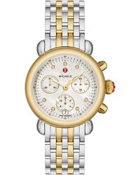 Michele - Csx Two-tone Diamond Bracelet Watch - Lyst