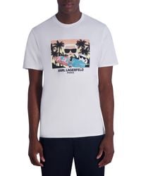 Karl Lagerfeld - Surf Karl Choupette Cotton Graphic T-shirt - Lyst