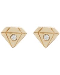 EF Collection - 14k Yellow Gold Baby Gem Diamond Stud Earrings - Lyst