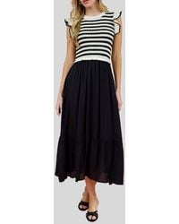 ZOE AND CLAIRE - Mixed Media Midi Dress - Lyst