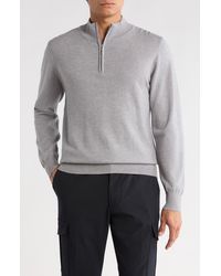 T.R. Premium - Slim Fit Quarter Zip Sweater - Lyst