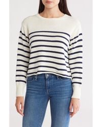 Vigoss - Stripe Boxy Crop Cotton Blend Sweater - Lyst