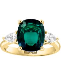 Effy - 14k Yellow Gold Lab Created Emerald & Lab Created Diamond Ring - Lyst