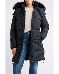 Sam Edelman - Faux Fur Trim Hooded Quilted Jacket - Lyst