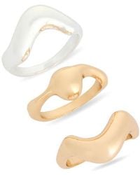 Leith - 3-Pack Wavy Assorted Rings - Lyst