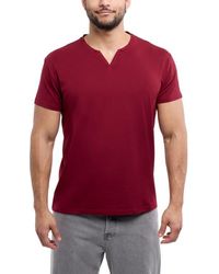 Xray Jeans - Split Neck Cotton Crew T-Shirt - Lyst