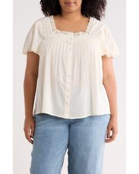 Boho Me - Crochet Inset Square Neck Top - Lyst
