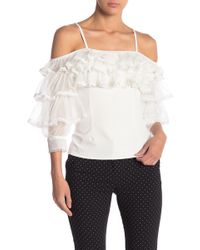 Gracia Off-the-shoulder Ruffled Top - White
