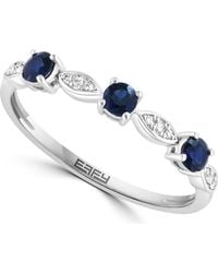 Effy - Sterling Sapphire & Diamond Band Ring - Lyst