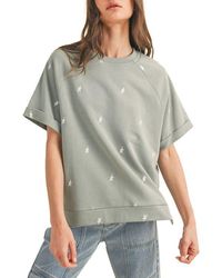 Wishlist - Star Embroidered Boxy Knit T-Shirt - Lyst