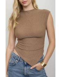 Blu Pepper - Mock Neck Handkerchief Hem Top - Lyst