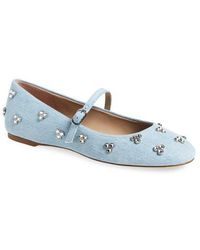 Stuart Weitzman - Tammy Crystal Embellished Mary Jane Flat - Lyst