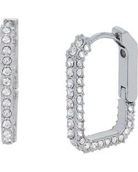 AllSaints - Pavé Crystal Geometric Link Hoop Earrings - Lyst