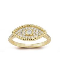 Glaze Jewelry - Pavé Cubic Zirconia Evil Eye Ring - Lyst