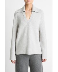 Vince - Wool & Cashmere-Blend Oversized Polo Sweater - Lyst