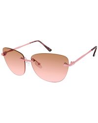 True Religion 54mm Geometric Rimless Sunglasses In Rose Gold At Nordstrom Rack - Pink