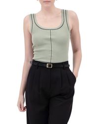 Blu Pepper - Contrast Stitch Scoop Neck Sweater Tank - Lyst