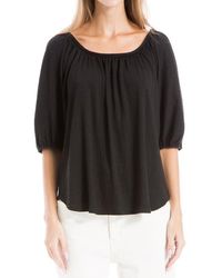 Max Studio - Textured Knit Bubble Sleeve Knit Top - Lyst