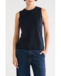 Vince - Double Layer Cotton Blend Tank - Lyst