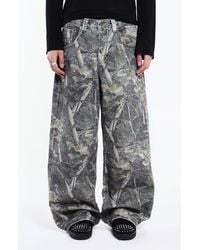 Jaded London Forest Camo Colossus Abstract-Print Wide-Leg Relaxed