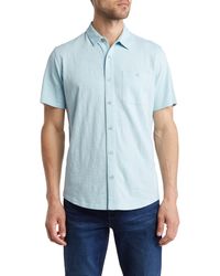 14th & Union - Short Sleeve Slubbed Knit Button-up Shirt - Lyst