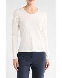Theory - Junia Long Sleeve Pima Cotton T-Shirt - Lyst