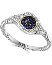 Effy - Sterling & 18K Diamond & Sapphire Evil Eye Ring - Lyst