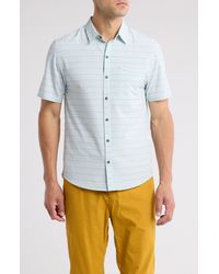 COTOPAXI - Cambio Trim Fit Stripe Short Sleeve Button-up Shirt - Lyst