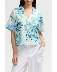 NVLT - Crop Button-Up Camp Shirt - Lyst