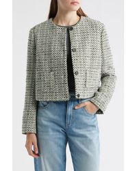 BOSS - Tweed Crop Jacket - Lyst