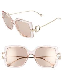Ferragamo - Salvatore Gancio 55Mm Square Sunglasses - Lyst