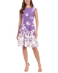 London Times - Cap Sleeve Floral Print Dress - Lyst