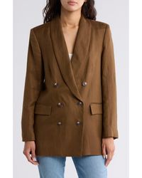 L'Agence - Jayda Relaxed Fit Linen Blend Blazer - Lyst